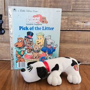 Plush Dog Toy with Red Collar